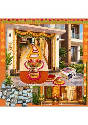 Pandit RAM Gopal Multicolour Griha Pravesh House Inauguration Puja Pooja Samagri Kit in One Pack Without Hawan