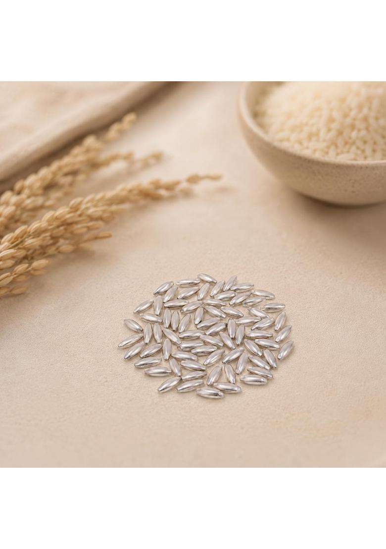 Osasbazaar Silver Rice for Puja Temple at Home 99 Percent Purity Certified Set of 51 - Indya