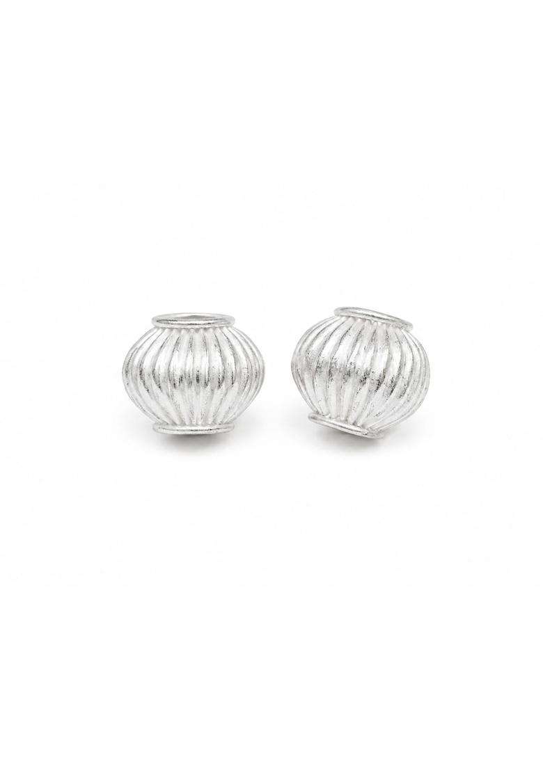 SMT Natural GEMS 925 Pure Silver Kalash for Puja Chandi Ka Dane Set of 2 - Indya