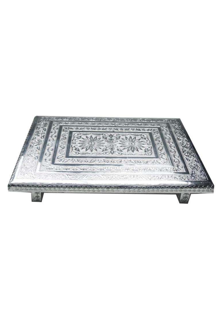 Sgr Handicrafts Puja Bajot Silver Chowki - Indya