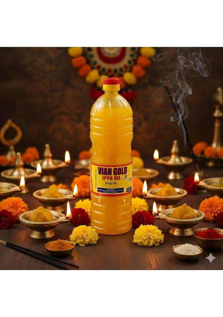 SRI VARI Divyas Vian Gold Mahua Pooja Oil Deepam Oil 1000 ML Pooja Oils Pack of 2 - Indya