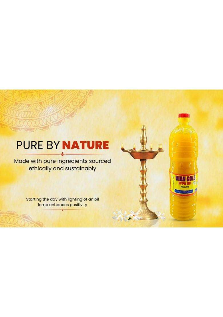 SRI VARI Divyas Vian Gold Mahua Pooja Oil Deepam Oil 1000 ML Pooja Oils Pack of 2 - Indya