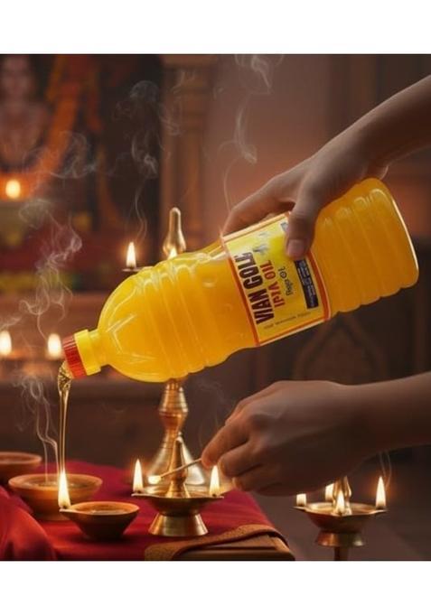 SRI VARI Divyas Vian Gold Mahua Pooja Oil Deepam Oil 1000 ML Pooja Oils Pack of 2