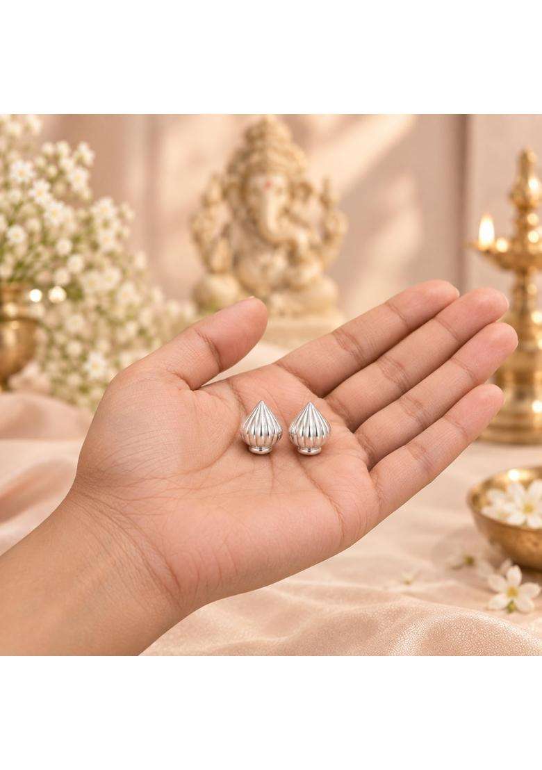 The Stardust Studio Real Silver Modak for Ganesh Puja Chandi Modak for Home Temple Pack of 2 - Indya