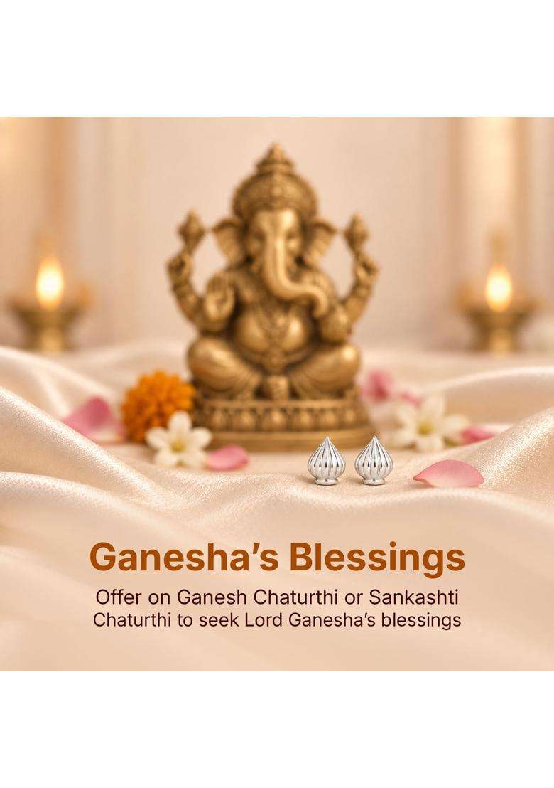 The Stardust Studio Real Silver Modak for Ganesh Puja Chandi Modak for Home Temple Pack of 2 - Indya