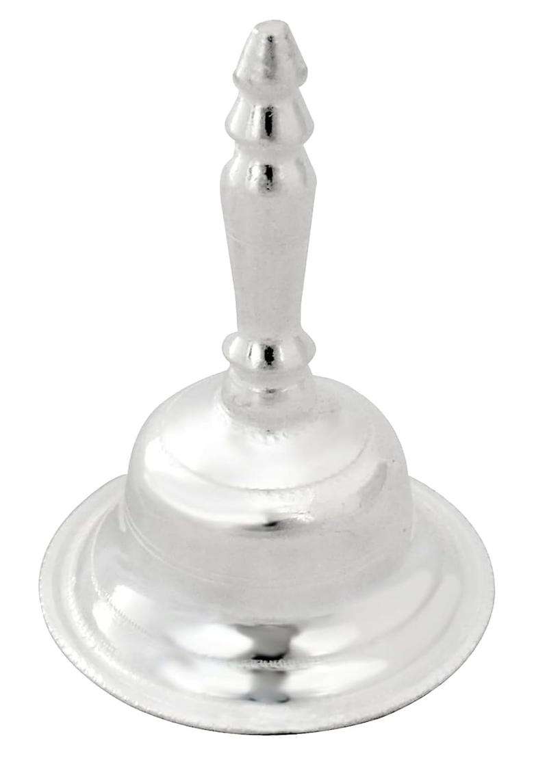 Hazare Pure Silver Ghanti Bell for Puja Mandir Diwali and Personal Use 20 Grams - Indya