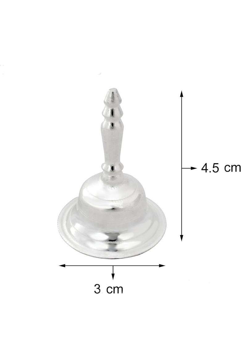 Hazare Pure Silver Ghanti Bell for Puja Mandir Diwali and Personal Use 20 Grams - Indya