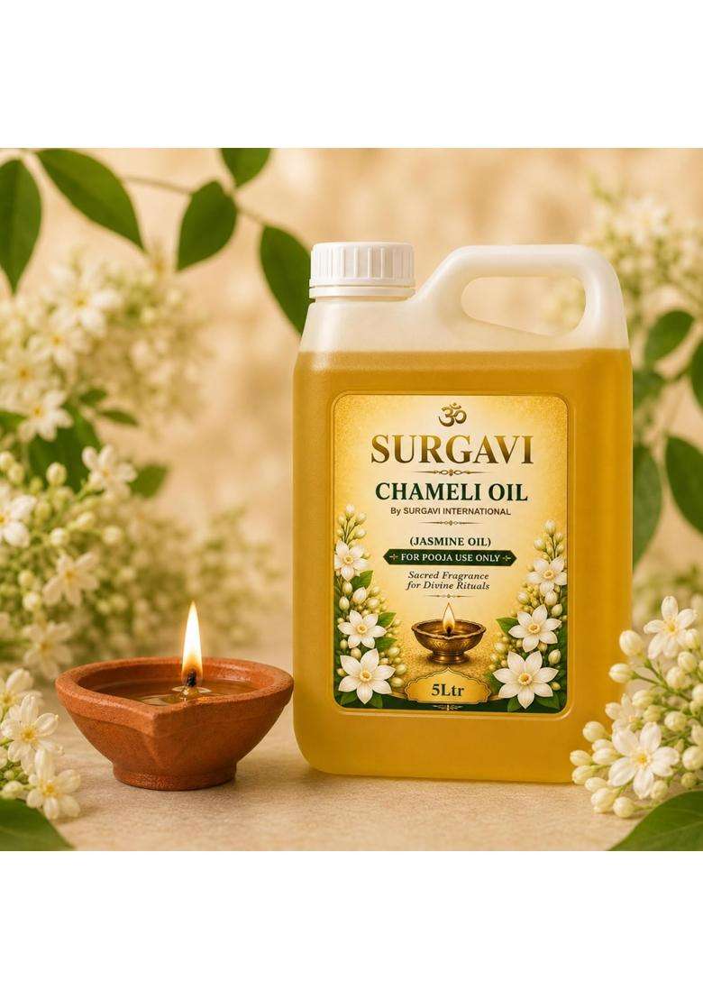 Surgavi Yellow Chameli Oil Jasmine Oil for Pooja Use Only Premium Jasmine Puja Oil for Diya - Indya
