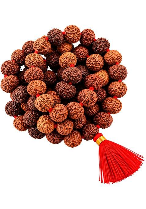 Haridwar Stores Brown Rudraksha Mala Natural Rudraksha Japa Mala and Prayer Rosary