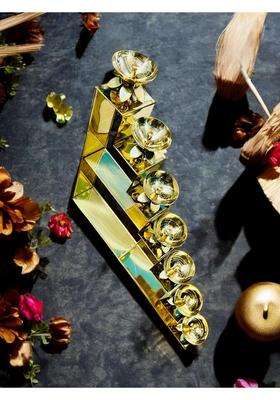 Grehshobha Pure Brass Samai Kuthu Vilakku Lotus Kerala Samai Dia Puja Oil Lamp with Paro Dia Install