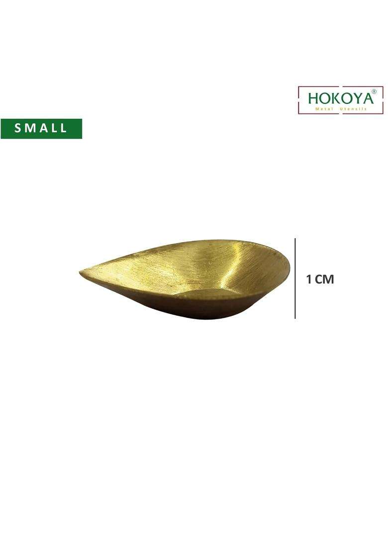 Hokoya Golden Pital Formal Diya Small Brass Puja Lamp Set of 108 - Indya
