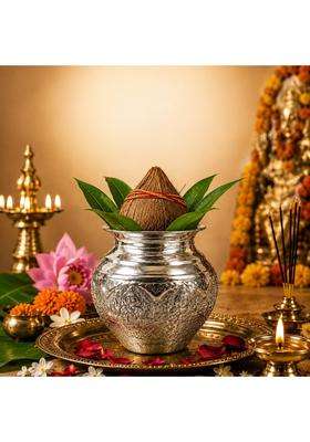 Shiv Home World German Silver Kalash Lota for Puja Abhishekam and Rituals Lota 11 CM