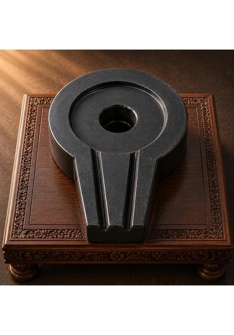 Holynest Black Stone Jalhari for Shivling Handcrafted Jaladhari Yoni Base Stand for Shivling Abhishek