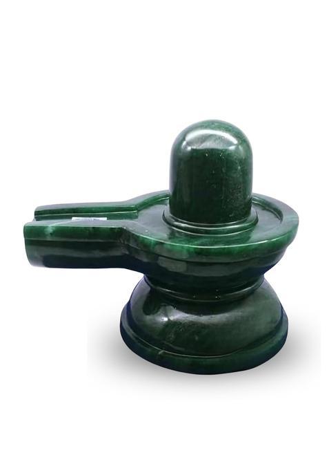 Svadhyatma Green Natural Margaj Stone Shivling for Sawan and Mahashivratri Puja