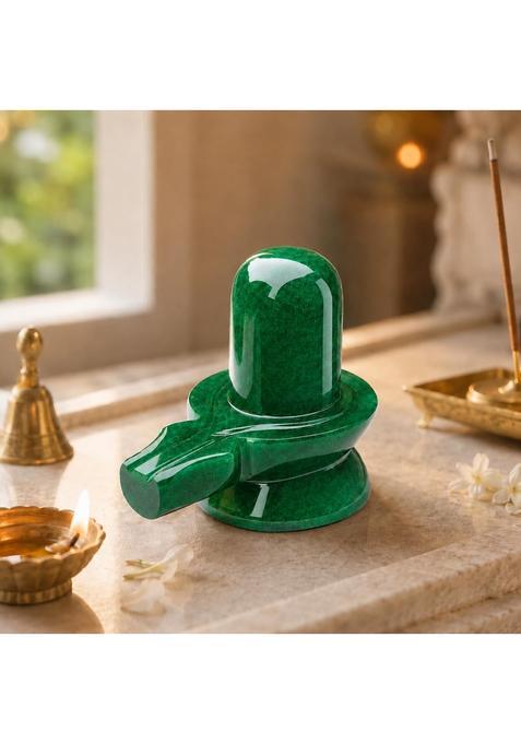 Holynest AA Plus Quality Margaj Shivling Original Green Jade Shiva Lingam for Puja Home Mandir Meditation