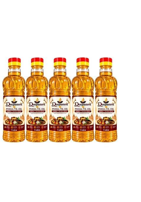 Deepamrit Yellow Premium Pooja Oil for Diya Pure Puja for Daily Worship and Religious Rituals