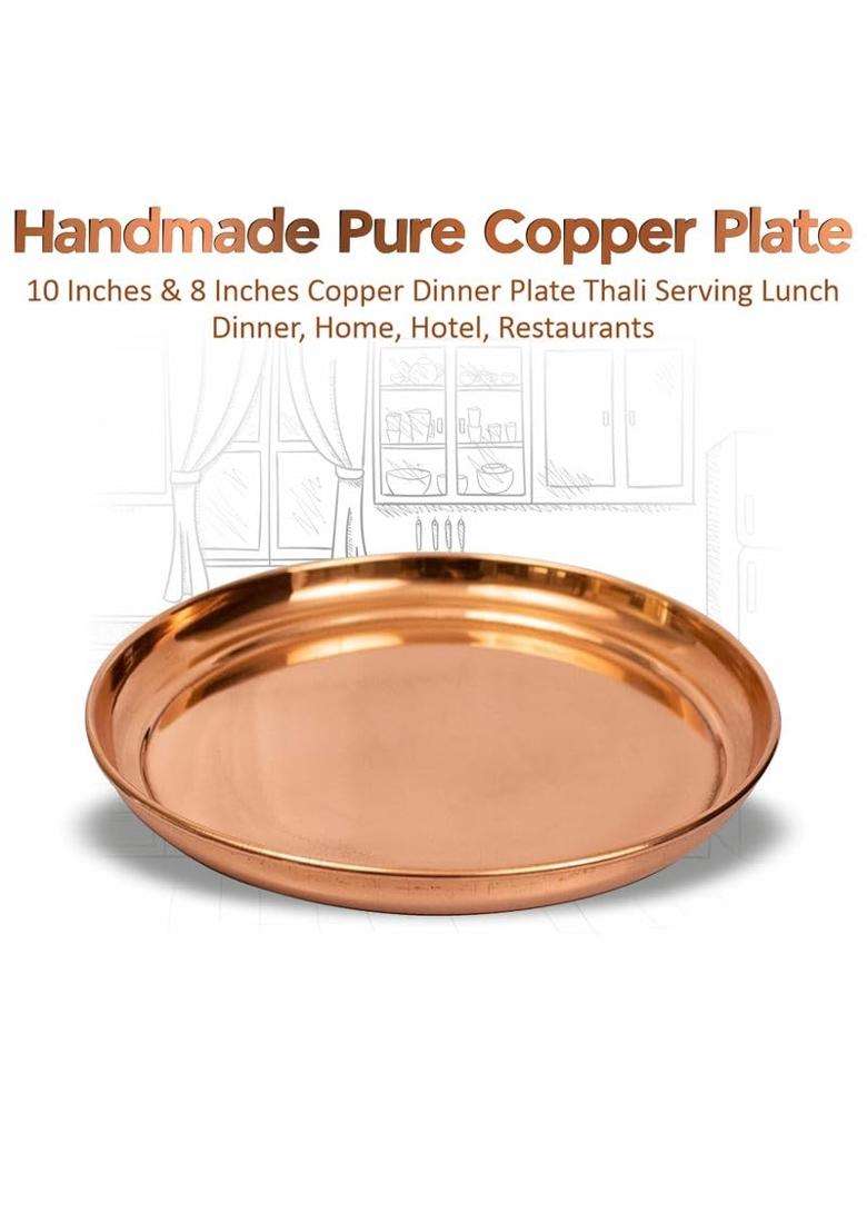 Torppeza Pure Indian Traditional Handmade Copper Thali for Pooja Diwali Puja Navratri Aarti and Bhog Fruits - Indya