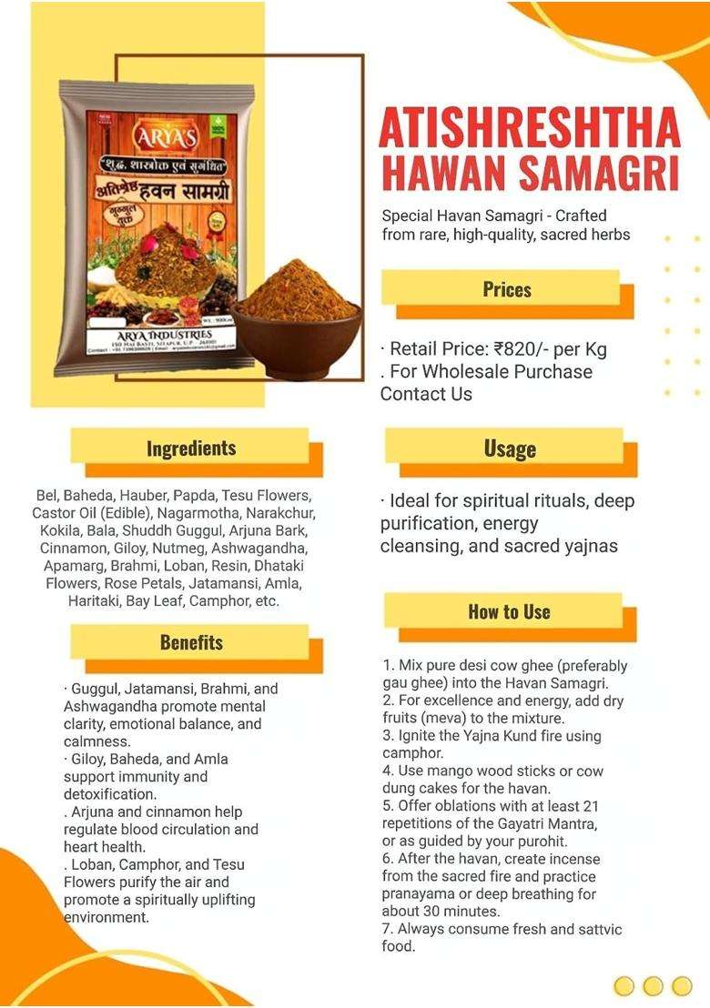 40 Herbs in Havan Samagri with Guggul Pure and Natural Products No Artificial Ingredients 2 Kilograms - Indya