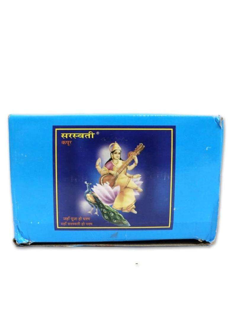 Saraswati White Camphor Pooja Kapoor Natural Camphor Kapur Tablets for Pooja Kapoor for Meditation Pack of 24 - Indya