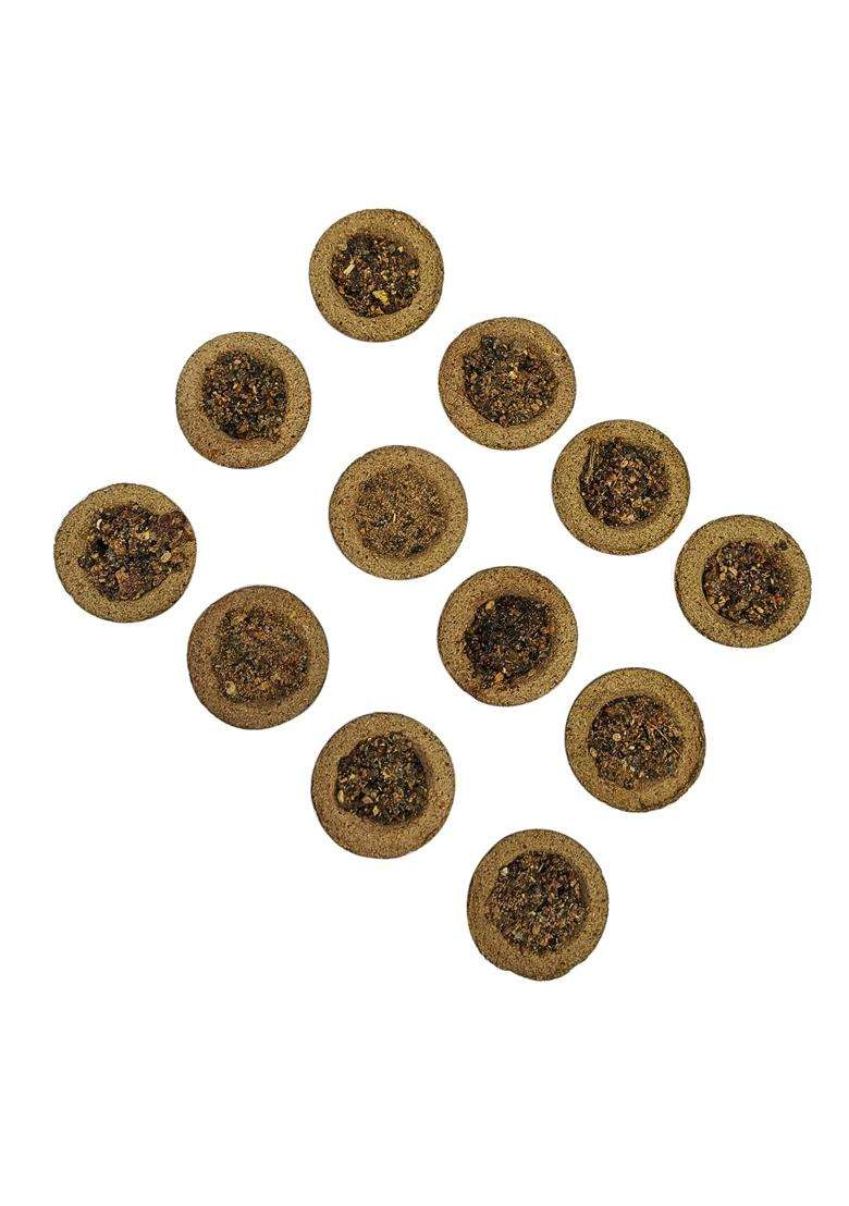 9Dzine Natural Guggal Dhoop Hawan Cups 36 Pieces Pooja Essentials for Home Mandir and Diwali Puja - Indya
