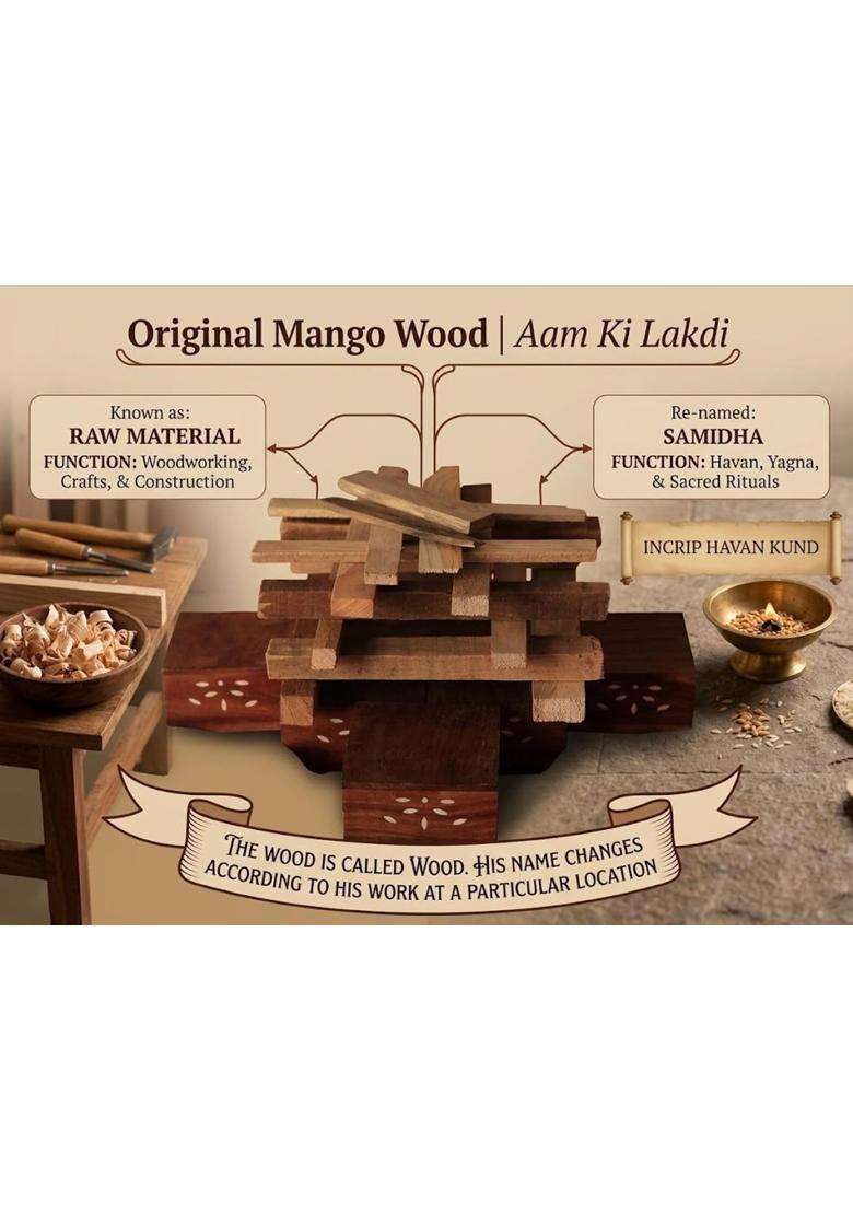 Green ADDA Products Special Pure Hawan Mango Wood Sticks for Havan and Yagya - Indya