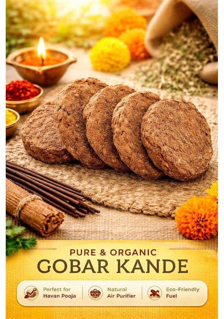 DNS Super Store Delight Junction Natural Gobar Kande 100 Percent Cow Dung Cakes for Havan Yagya and Puja - Indya
