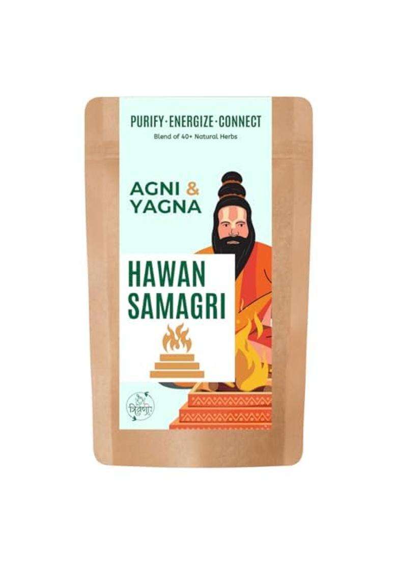 Triveni Organics Cow Dung Empty Sambrani Dhoop Cups 360Pcs with Hawan Samagri 900GM - Indya