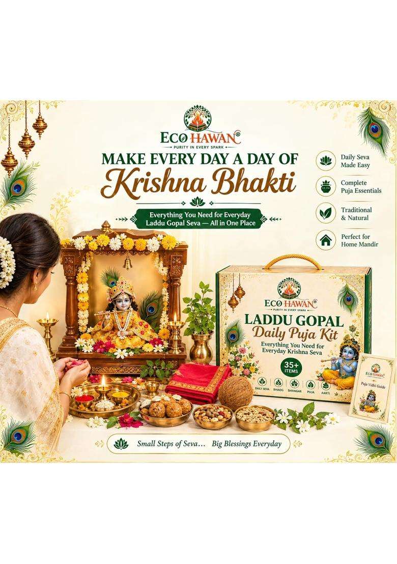 ECO Hawan Multicolour Laddu Gopal Daily Puja Kit Everything You Need for Everyday Krishna Seva - Indya