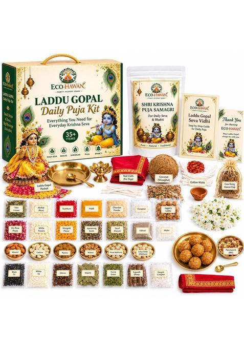 ECO Hawan Multicolour Laddu Gopal Daily Puja Kit Everything You Need for Everyday Krishna Seva