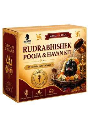 Hayagriva World Rudrabhishek Pooja and Havan Kit 47 Plus Essential Puja and Hawan Items Included