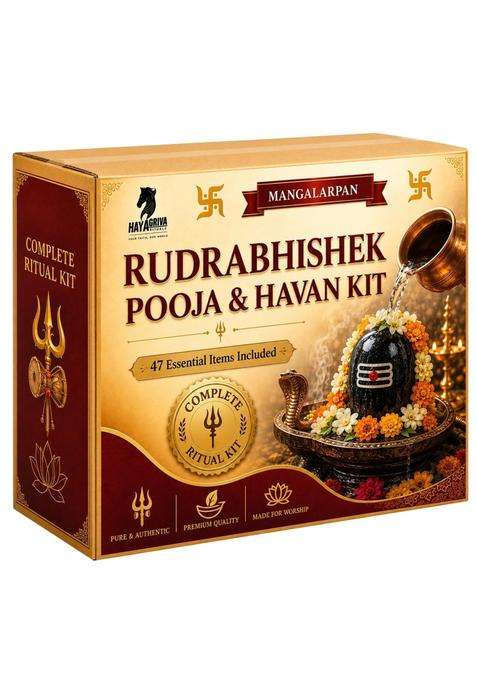 Hayagriva World Rudrabhishek Pooja and Havan Kit 47 Plus Essential Puja and Hawan Items Included