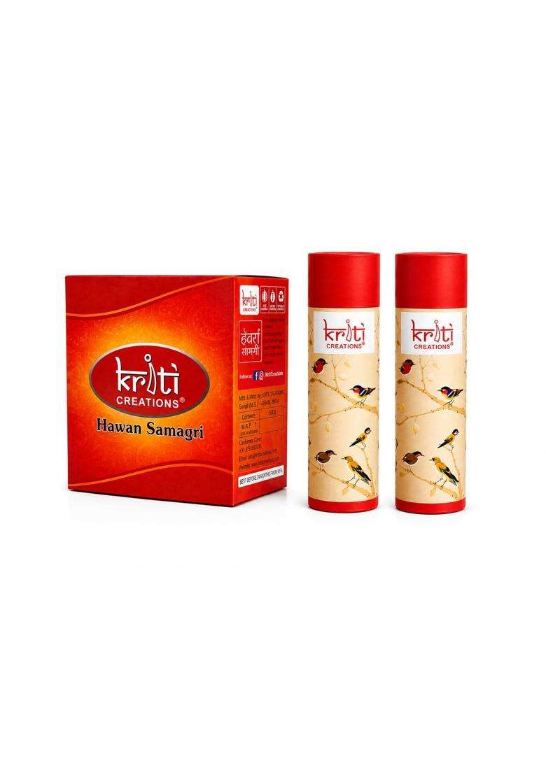 Kriti Creations Hawan Samagri 500GM with Lavender and Patchouli Incense Dhoop Cones Combo Pack for Puja - Indya