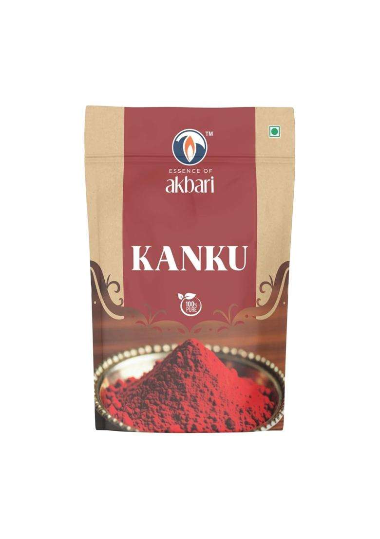 Akbari Original Abil Gulal Kanku Powder Set Traditional Indian Samagris for Festivals Puja Set of 3 - Indya