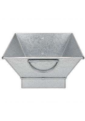 Pure Source India Silver Galvanized Iron Hawan Kund with Handle for Havan Yagya and Pooja