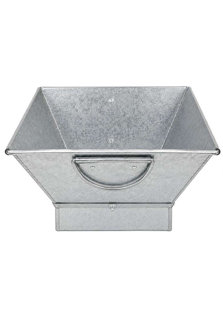 Pure Source India Silver Galvanized Iron Hawan Kund with Handle for Havan Yagya and Pooja - Indya