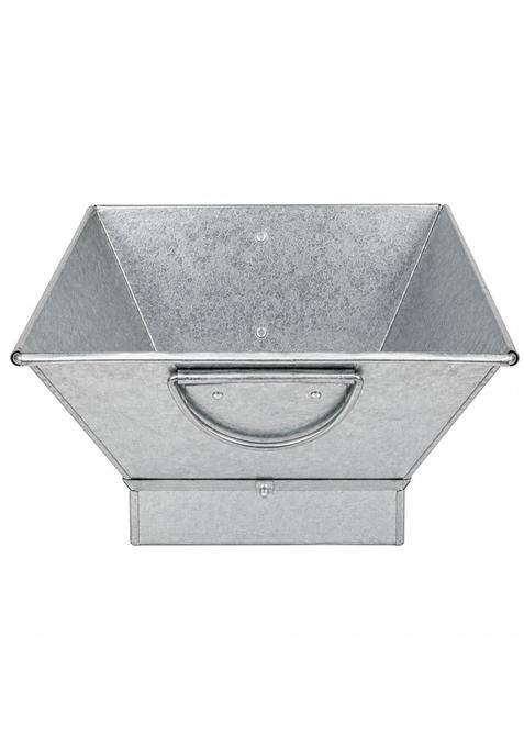 Pure Source India Silver Galvanized Iron Hawan Kund with Handle for Havan Yagya and Pooja