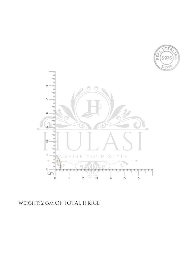 Hulasi 925 Pure Silver Rice Grain Chawal Ke Daane Sterling Silver - Indya