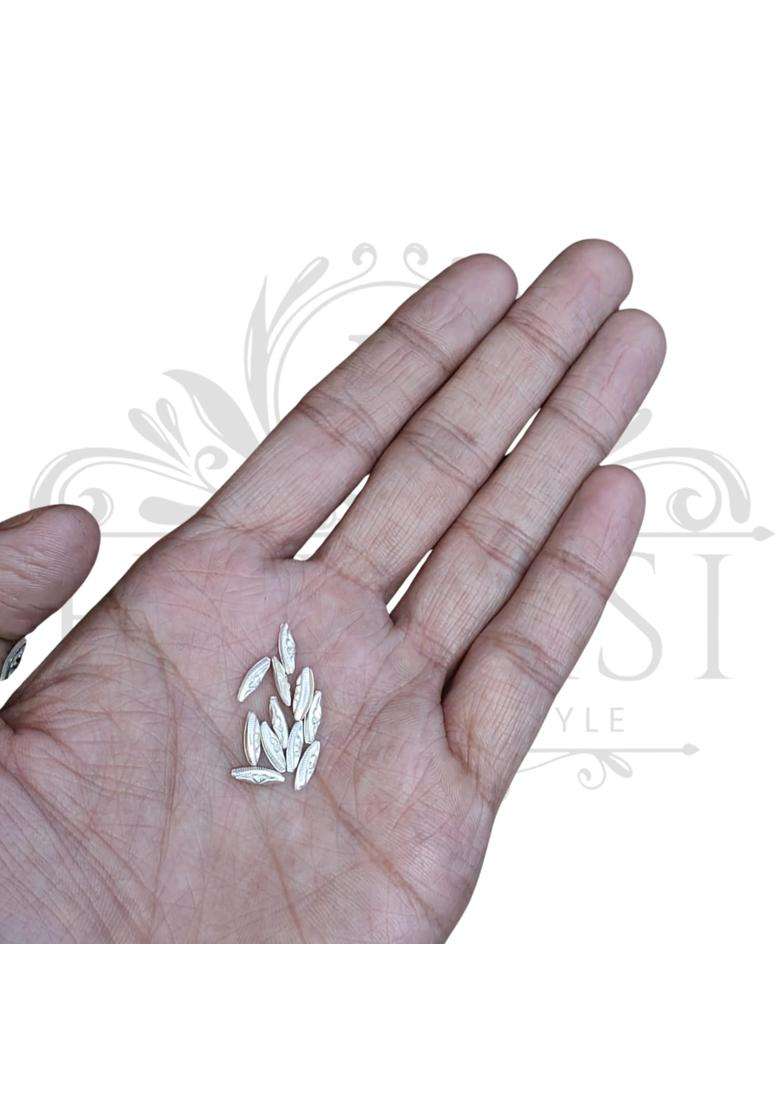 Hulasi 925 Pure Silver Rice Grain Chawal Ke Daane Sterling Silver - Indya