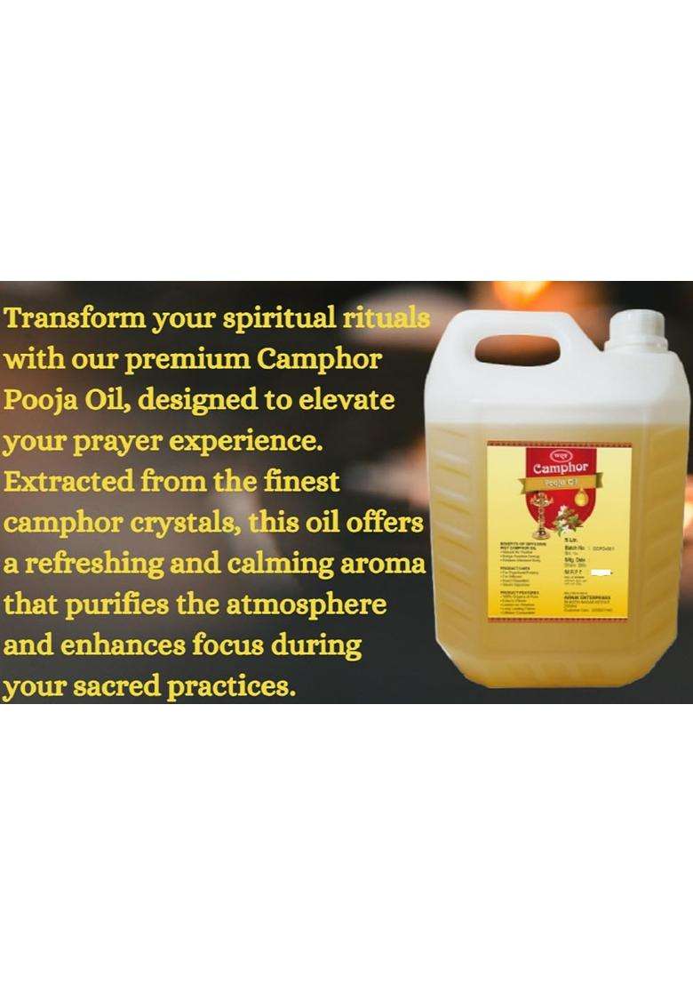 WQT Yellow Camphor Puja Oil 5000 ML for Puja Festivals Havan Spiritual Puja Havan Kund Poojan - Indya