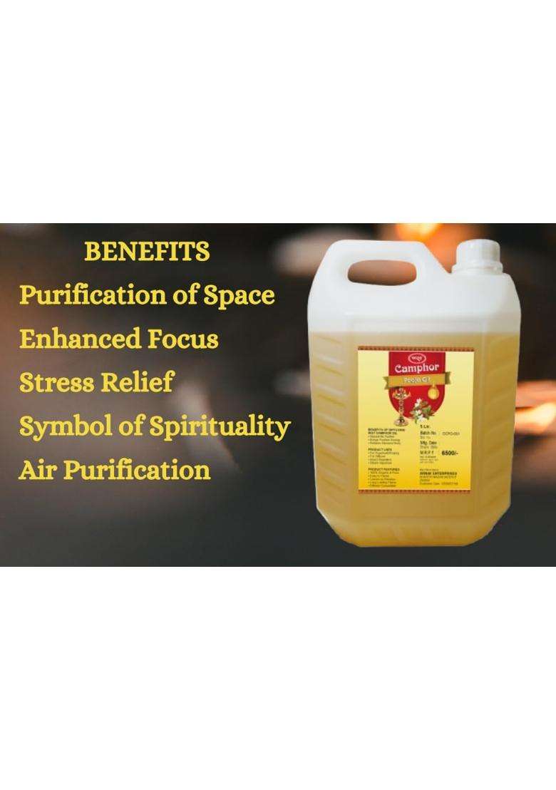 WQT Yellow Camphor Puja Oil 5000 ML for Puja Festivals Havan Spiritual Puja Havan Kund Poojan - Indya