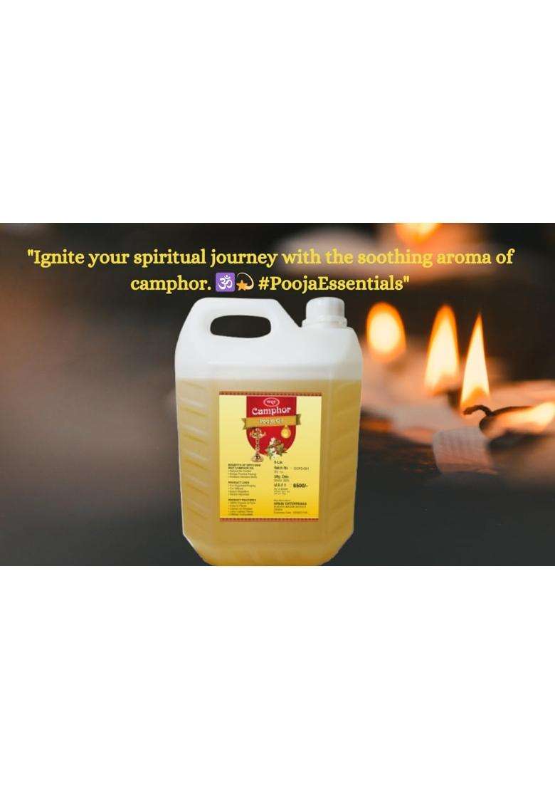 WQT Yellow Camphor Puja Oil 5000 ML for Puja Festivals Havan Spiritual Puja Havan Kund Poojan - Indya