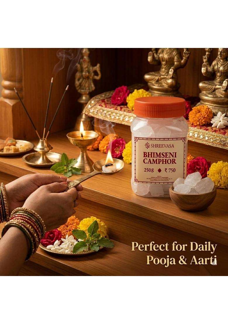 Shreevasa Bhimseni Camphor 100 Percent Pure Original Pacha Karpooram - Indya