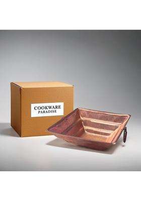 Cookware Paradise Pure Copper with Handle Tamba Yagya Hawan Kund for Pooja Homa Rituals Spiritual Ceremonies