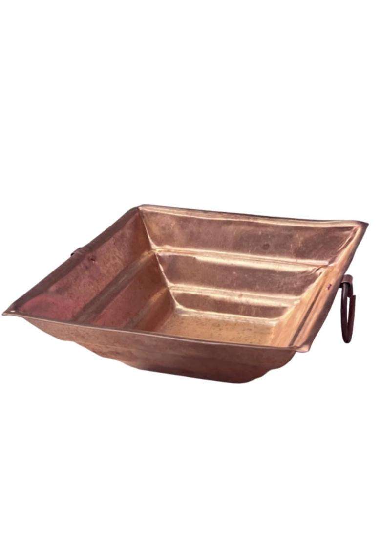 Cookware Paradise Pure Copper with Handle Tamba Yagya Hawan Kund for Pooja Homa Rituals Spiritual Ceremonies - Indya