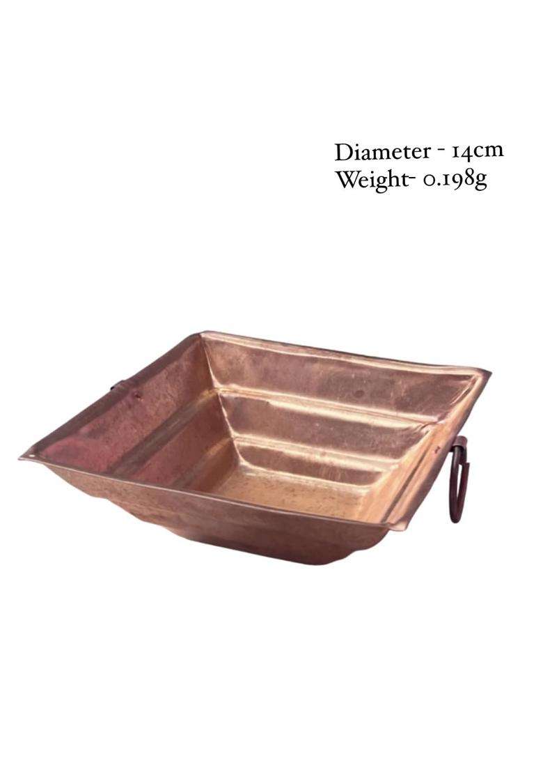 Cookware Paradise Pure Copper with Handle Tamba Yagya Hawan Kund for Pooja Homa Rituals Spiritual Ceremonies - Indya
