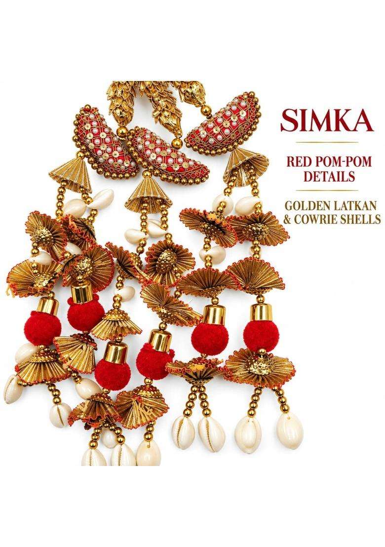 Simka Duble Mirror Heavy Design Punjabi Paranda with Golden Gotapatti Dori Hair Accessories Extension Braid - Indya