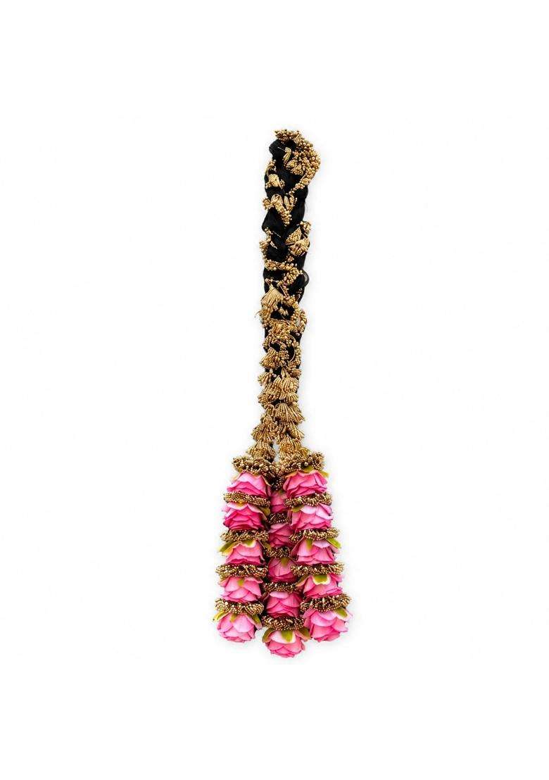 Forever Trend 26 Pink Rose Hair Pranda 30 Inch Punjabi Paranda - Indya