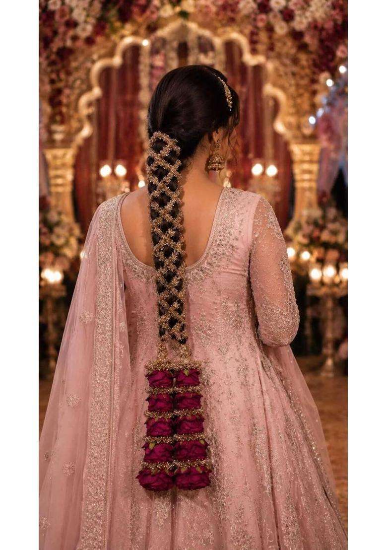 Maurya Mega Mart Heavy Rose Design Paranda Parandi Braid Tassles Hair Accessory for Women and Girls Hair - Indya