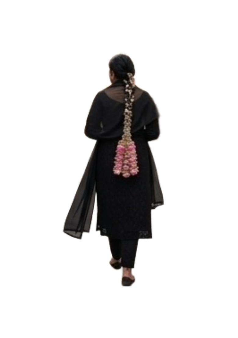 Forever Trend Pink Rose Pranda 30 Inch Handmade Punjabi Parandi for Women and Girls - Indya