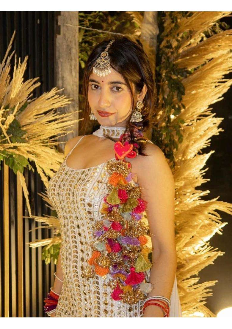 Moon and Mei Multicolour Khatti Mitthi Paranda Traditional Handmade Parandi Hair Extension for Women and Girls - Indya